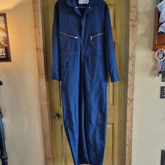 Red Kap Blue Coverall Overalls Jumpsuit Work Gear Size 40- RG Pockets Unisex - Picture 1 of 13